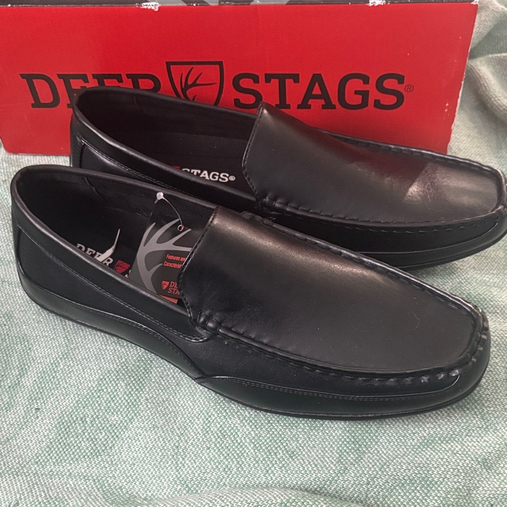 Deer Stags Drive Men's Classic Black Slip-On Loafers